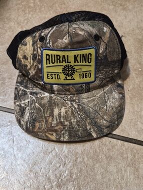 Rural King Kids Camo Trucker Hat in Brown with Black Mesh